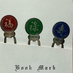 bookmark New vintage Metal (set of 3) prosperity longevity good luck